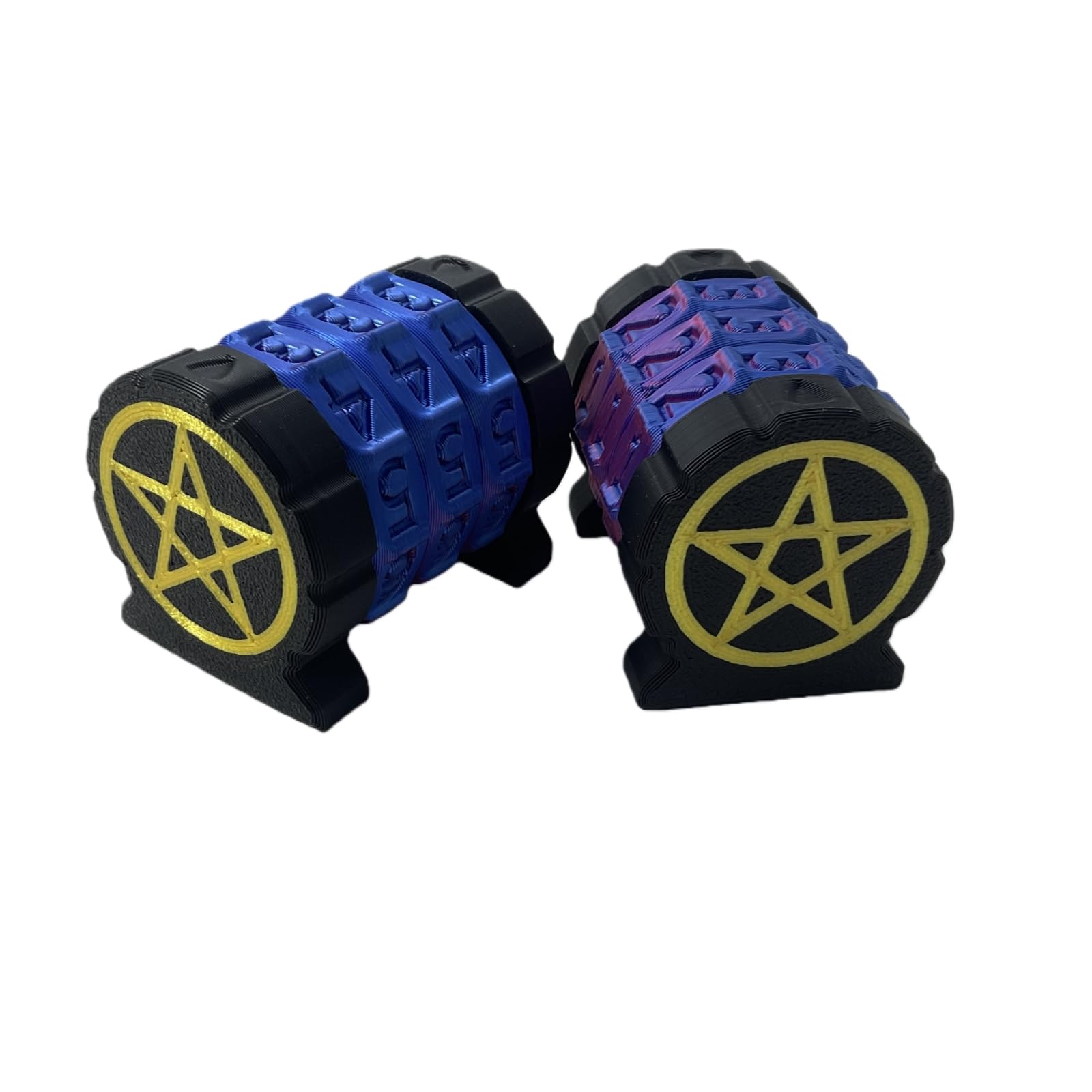 2 Pack Life Counter - HP Tracker with Tracking Card Slo MTG 3 Rings Star Pattern Tabletop RPG Dungeons and Dragons(2pcs Black Gloden)