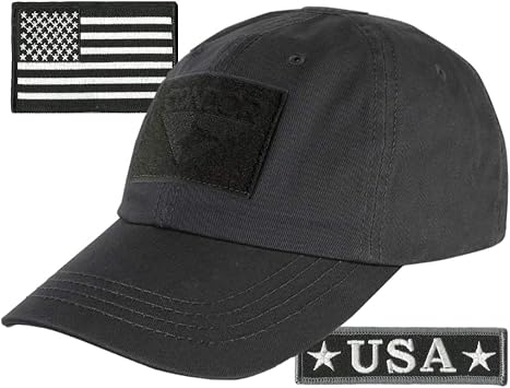 USA Bundle - USA Tactical Patches with Condor Operator Cap - Black