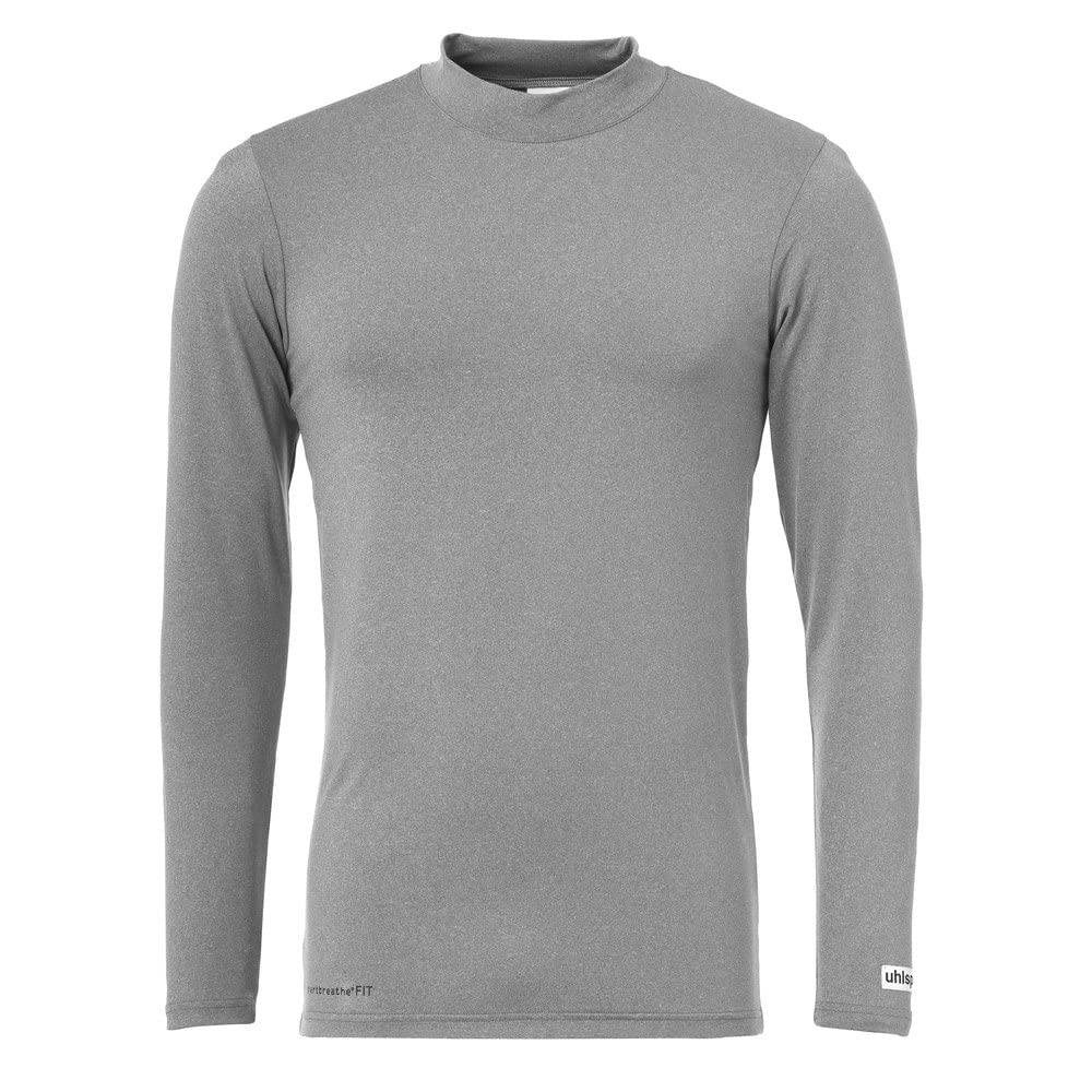 Uhlsport Men Distinction Colors Base Layer Shirt Men's Shirt - Dark Grey Melange, XXS