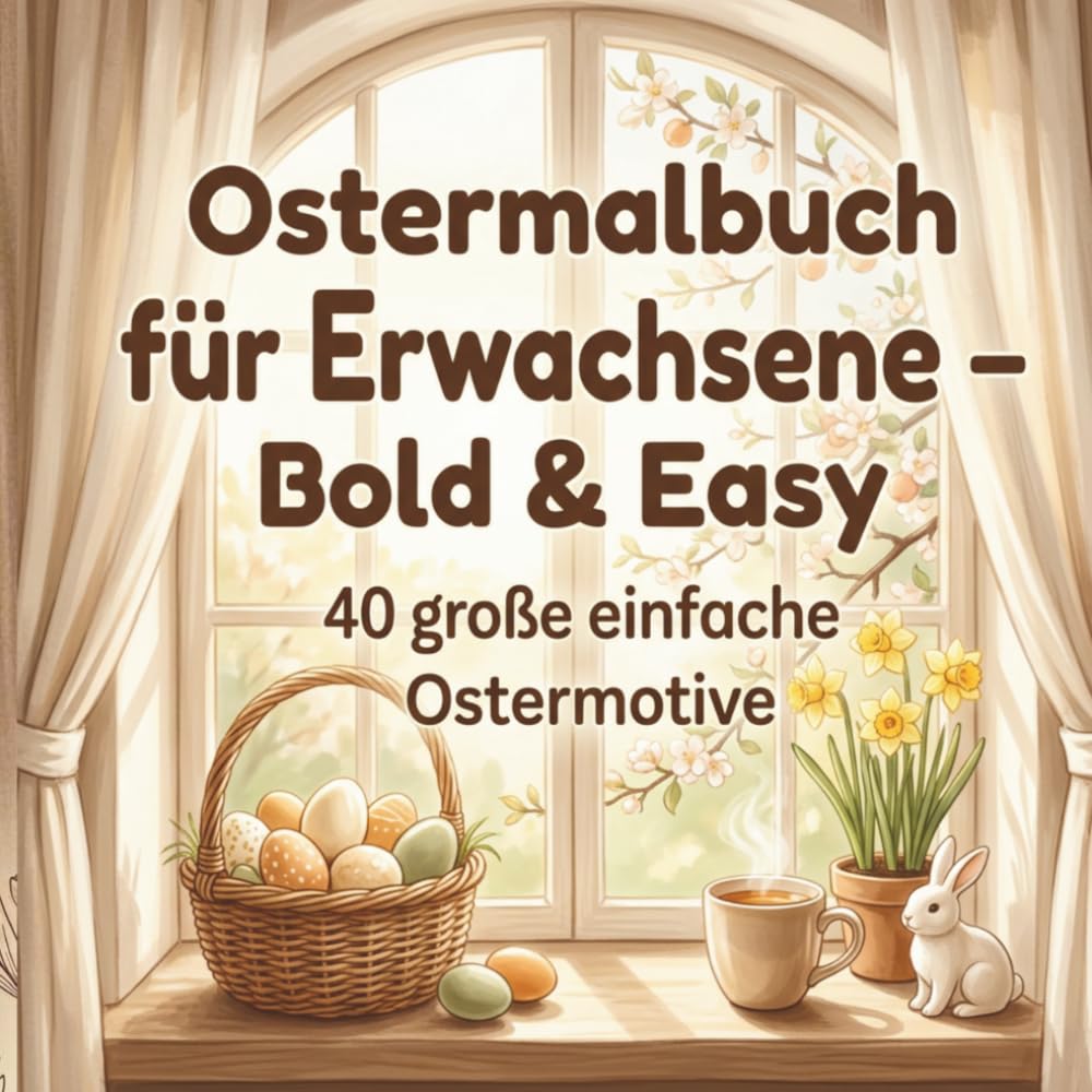 Ostermalbuch für Erwachsene: Bold & Easy | 40 große einfache Ostermotive zum Entspannen