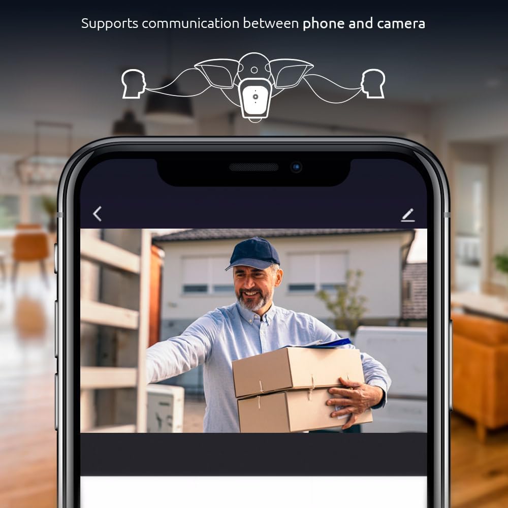NEXXT Smart Wi-Fi Floodlight Camera - Sicurezza esterna, 2500 lumen, 2K 150 ° Vista, Resistente alle intemperie, Rilevamento del movimento, Visione notturna, Controllo App | Camara de Seguridad