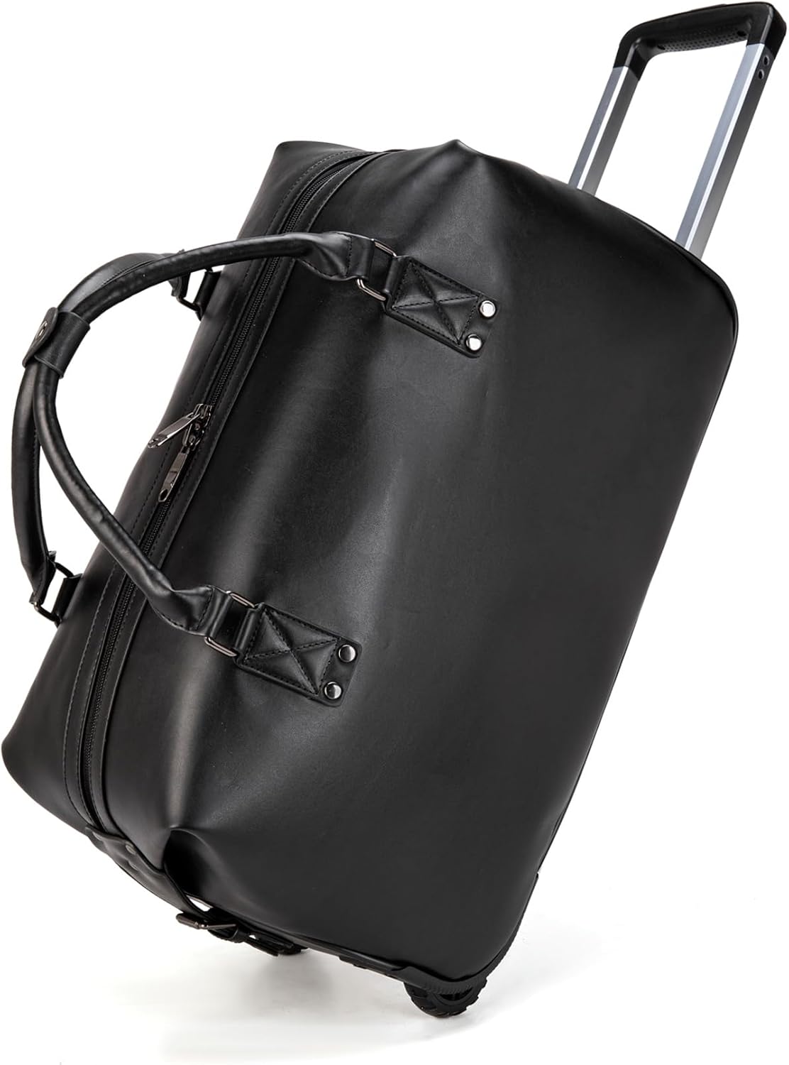 feilario Travel Duffel Bag with Wheels Leather Unisex Weekender Bags Waterproof Toiletry Bag Convenient Carry on Suitcase for Overnight Trip (Black) feilario Travel Duffel Bag with Wheels Leather Unisex Weekender Bags Waterproof Toiletry Bag Convenient Carry on Suitcase for Overnight Trip (Black)