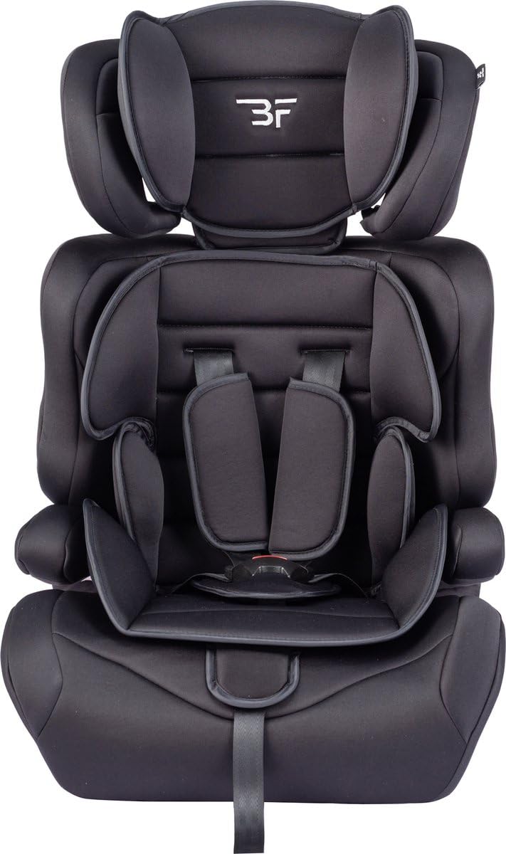 Bebies First Kinderautositz Kindersitz Grandtour i-Size – Gruppe 1/2/3 (76-150 cm) – Autositz mit Gurtbefestigung, abnehmbarer Rückenlehne & Höhenverstellbare Kopfstütze – Schwarz