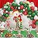 Merry Christmas Balloon Arch Garland Kit, 114 Pieces Green Red White Gold Confetti Balloons with Santa Claus Mylar Balloon for Christmas Party Decorations New Year Baby Shower Birthday Party Supplies