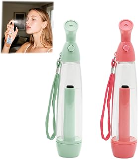 Pack of 2 Manual Deau Sprays - Rechargeable Water Sprayers, Portable Plastic Spray, Water Spray, Ideal for Refreshing Face and Body (Green + Pink)