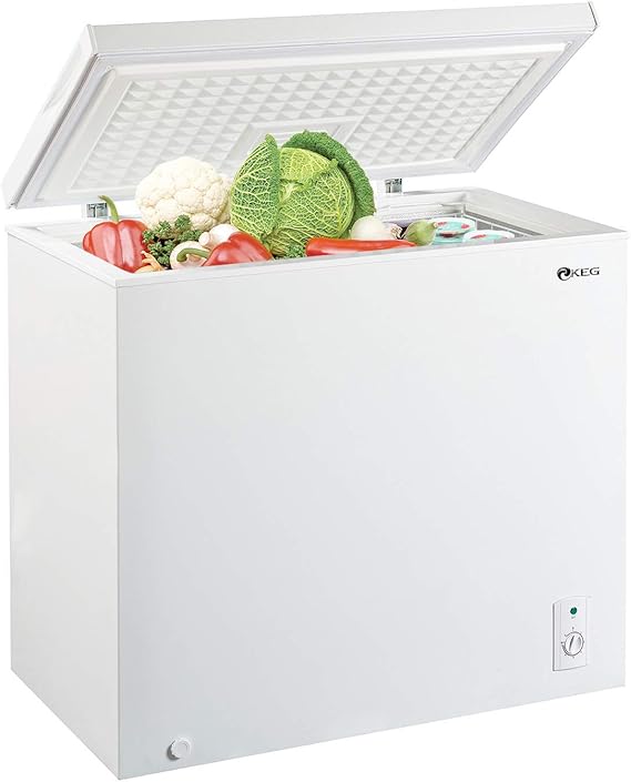 KEG 7.0 cu ft Top Chest Freezer with Adjustable Thermostat and Removable Storage Basket, Freezing Machine for Home and Kitchen