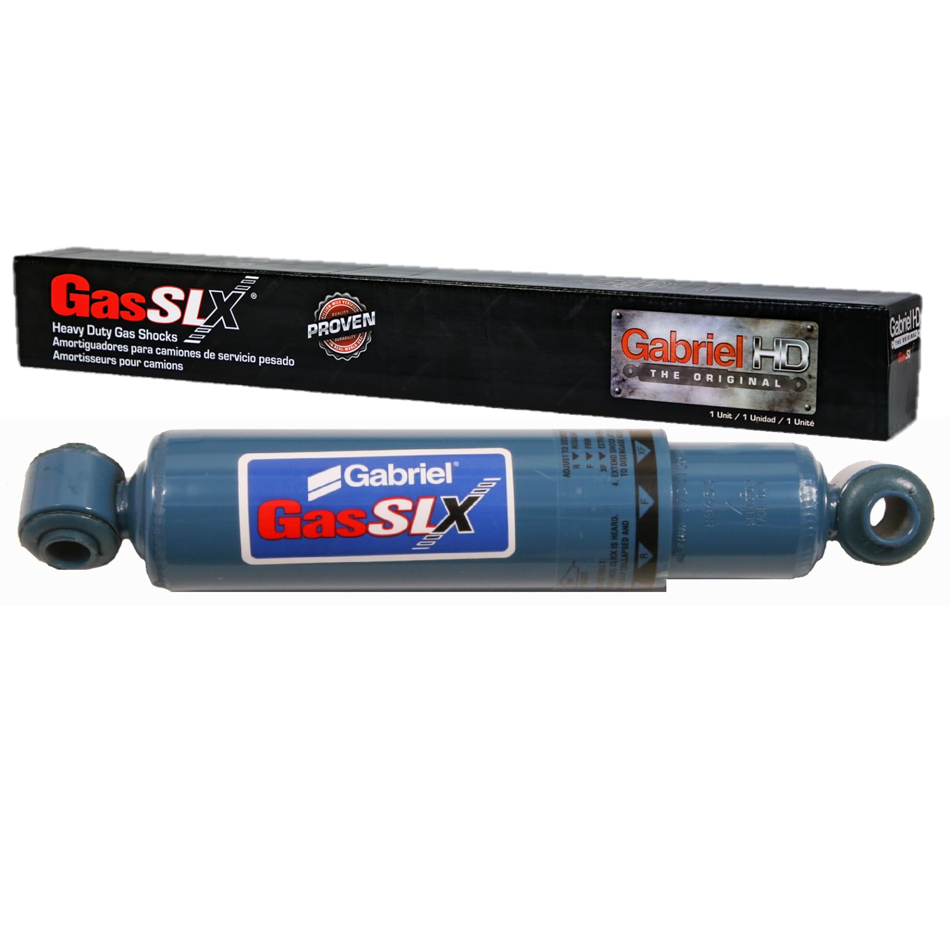 Gabriel 89453 GasSLX Adjustable HD Front Shocks Fits Hendrickson Suspension; Freightliner Cascadia; Sterling Truck; Western Star; OEM# 471700006269 58913-012 58913003