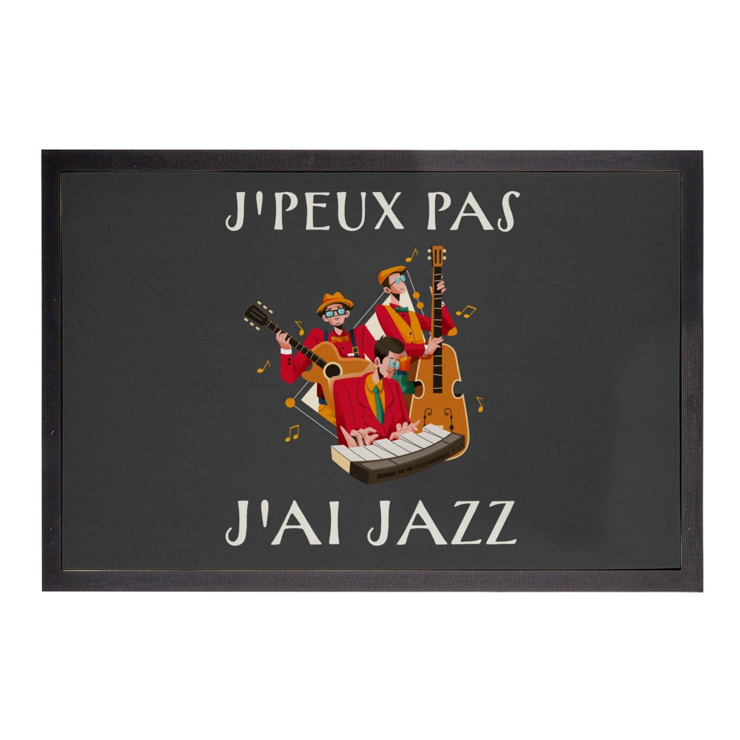 Paillasson noir antisaleté 75x50cm pour garder une entrée propre au rythme du jazz