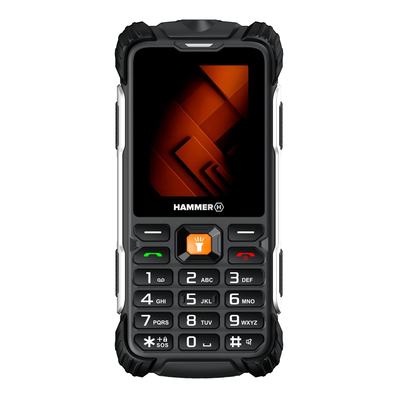 HAMMER Forge Wytrzymały Telefon Komórkowy Bez Umowy, 2,4 Cala, 32/32 MB, 2300 mAh, IP68, MIL-STD-810H, Dual SIM, USB-C, Czarny