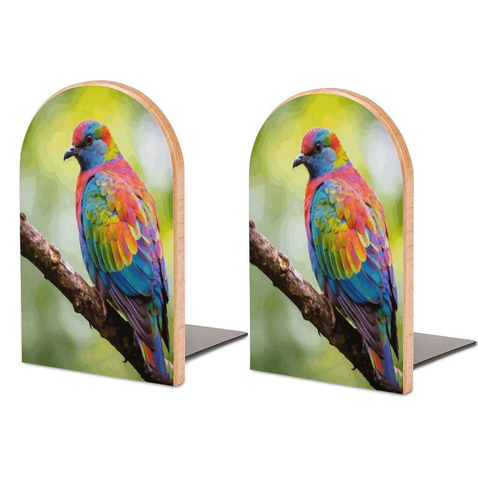 Sujetalibros con plumas coloridas para estantes de salón y despachos en casa