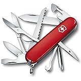 Victorinox Pocket Knife Fieldmaster, 15 Functions, Swiss Made, Multi Tool incl. Multi-Purpose Hook, Tin Opener, Scissors, Red