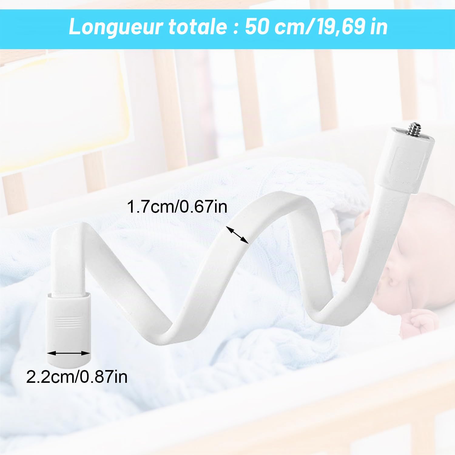 50 × 2 × 0,8cm Bracket de Moniteur sans Percevoir, Caoutchouc Antidérapant, Support babyphone, pour Support Eufy, Convient pour Les Résidences Universitaires, Les Cours et Les Pavillons