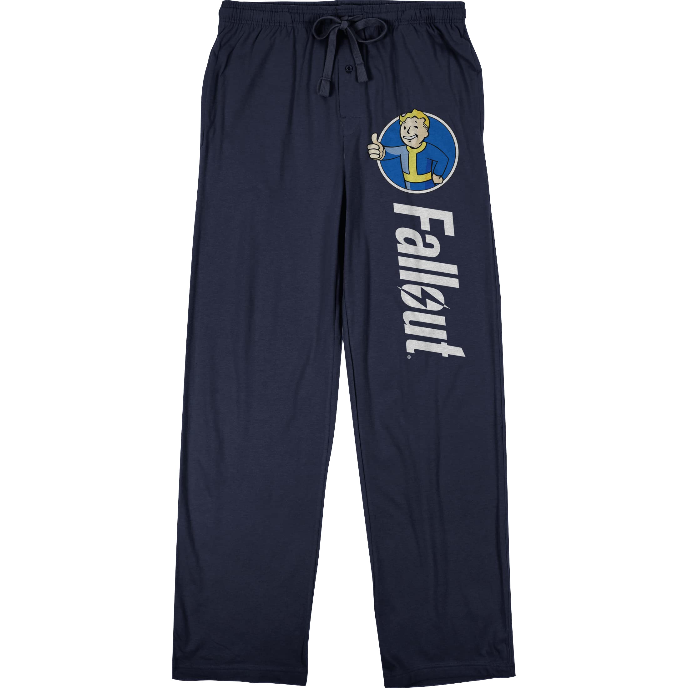 Bioworldfallout Vault Boy Logo Mens Navy Sleep Pajama Pants