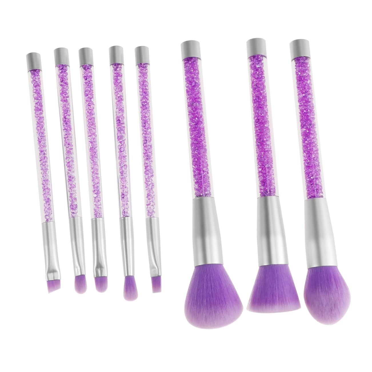Housoutil 16piezas Brochas De Maquillaje Con Mango De Rhinestone Pinceles De Cosméticos Transparentes Para Mujeres Color