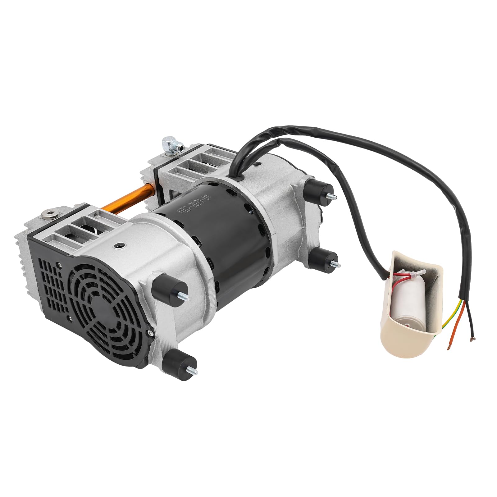Compresor de aire de 980 W, motor de cobre puro, protección contra sobrecalentamiento, doble amortiguador, sistema de refrigeración y pies antivibración, funcionamiento silencioso con flujo de aire