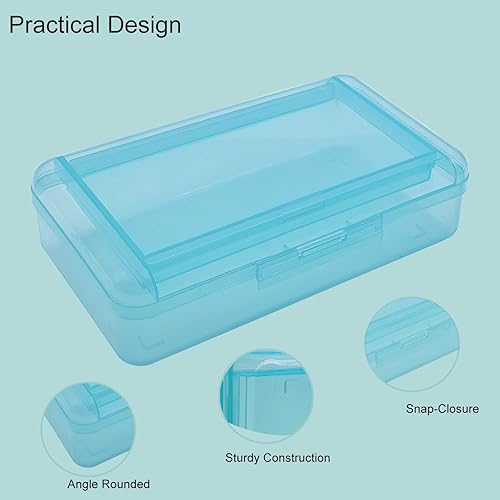 Miniatura 4 de Caja de lápices, 1 caja de lápices transparente de doble capa, estuche de plástico de gran capacidad, estuche para lápices con tapa hermética, caja