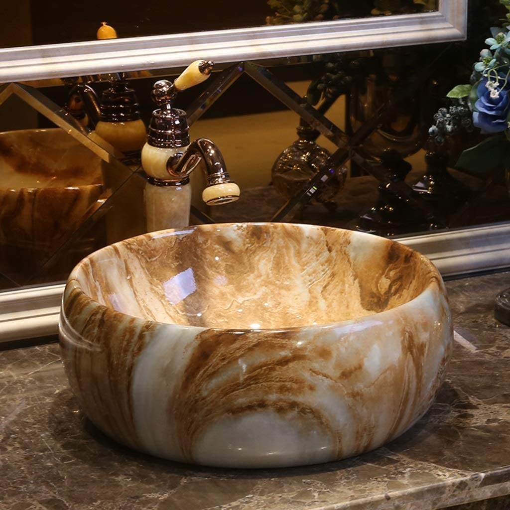 Szafka Pod Umywalkę Z Umywalką, Umywalka Łazienkowa Nablatowa, Umywalka Nablatowa W Stylu Retro, Owalna Ceramiczna Umywalka, Umywalka Marmurowa, Zestaw 243 * 15,5 Cm, Zestaw 243 * 15,5 Cm