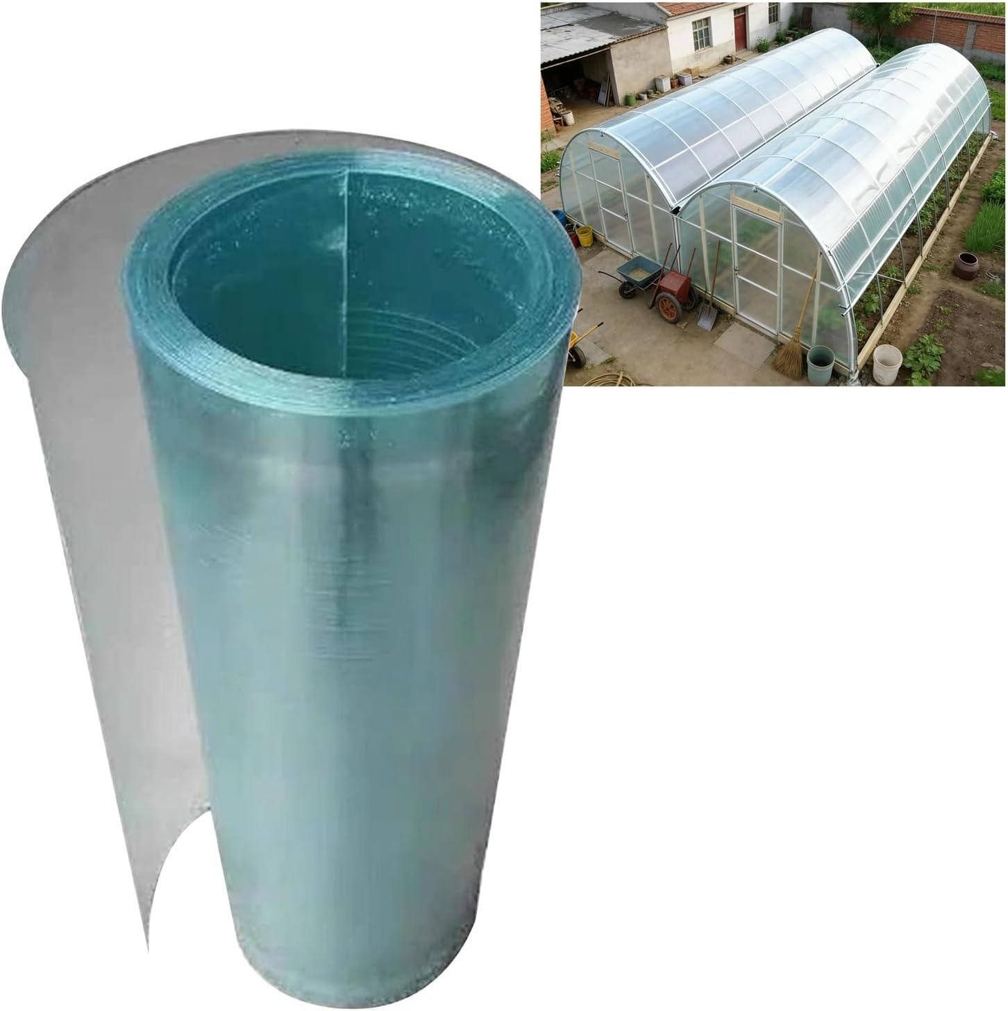 Polycarbonate Roofing, Clear Roofing Panels Clear Polycarbonate Sheet Easy to Cut for Sunrooms, Garages, Patios, Agriculture(0.7x5m)