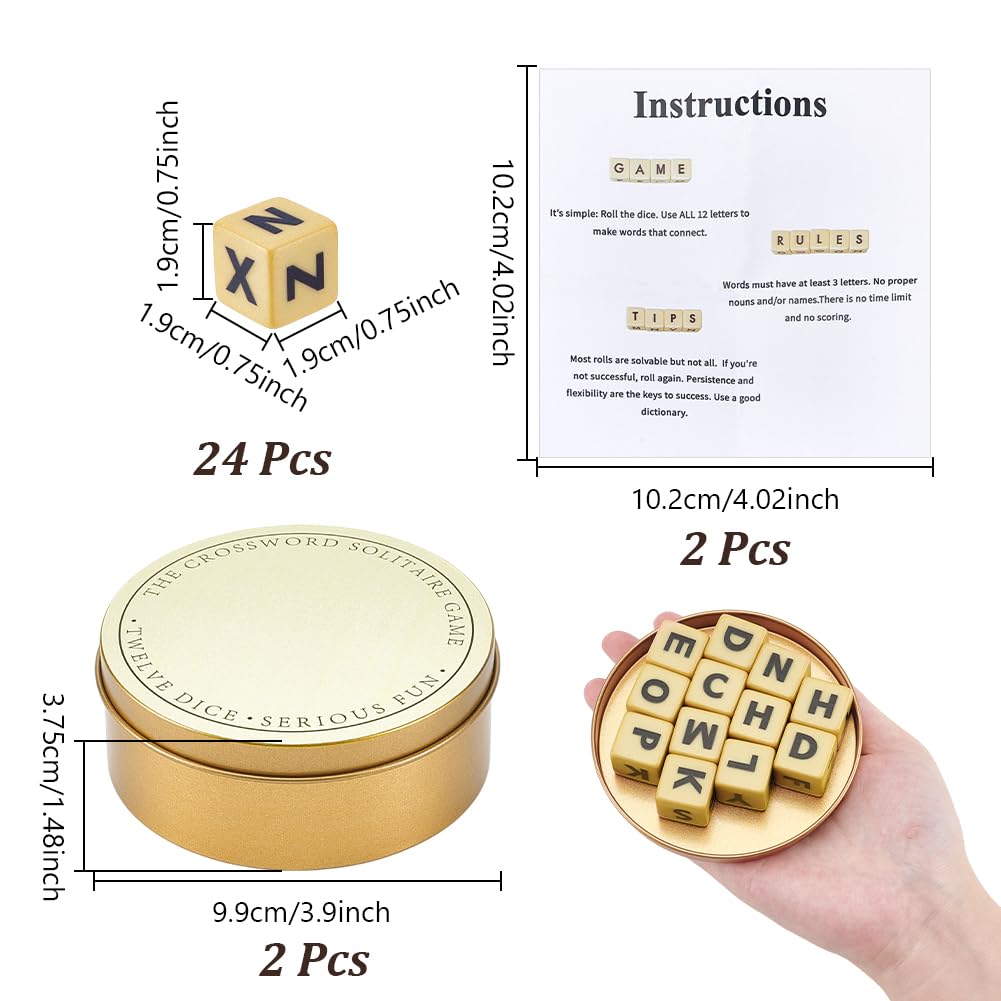 NBEADS 2 Sets 24Pcs Crossword Dice Set - Image 2