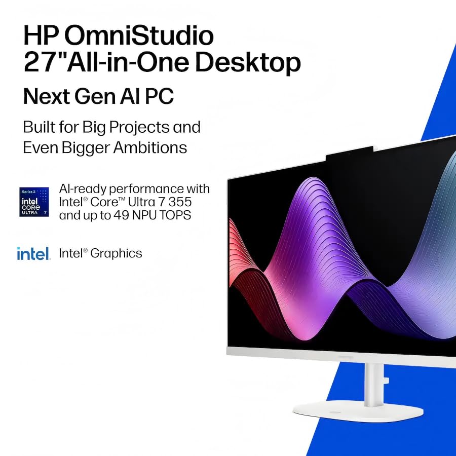 Image of HP OmniStudio All in One Desktop Computer 2026, Intel Core Ultra 7 355