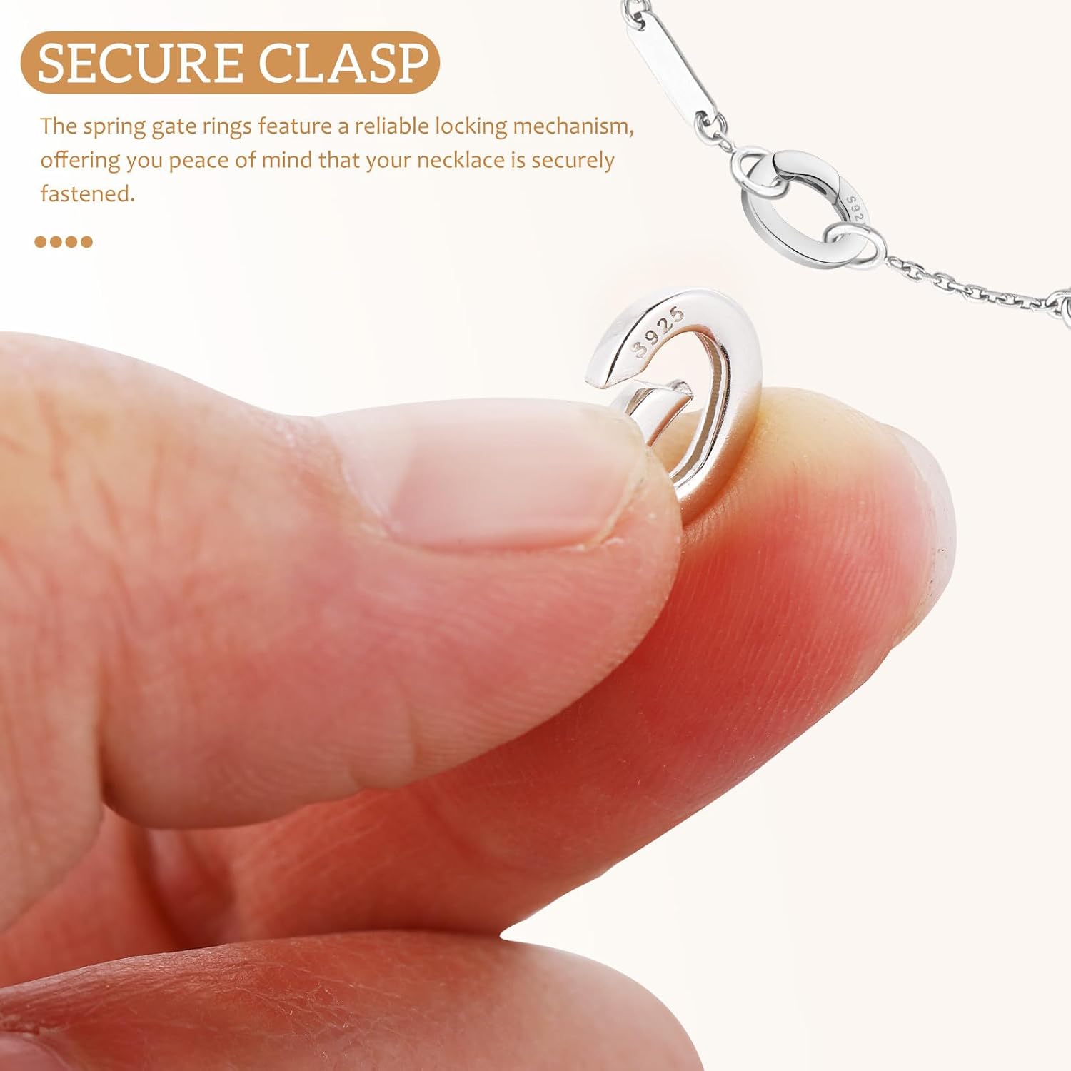 FAVOMOTO 4PCS Oval Necklace Shortener Clasps, S925 Sterling Silver Bracelet Ring Connector Lock Necklace Snap Clip for Jewelry Crafts Making DIY Hardware Replacement - Image 6