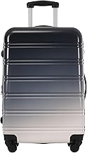 ModernLuxe Valise rigide, bagage à main, valise à roulettes, noir/gris, 34.5x23x47 cm