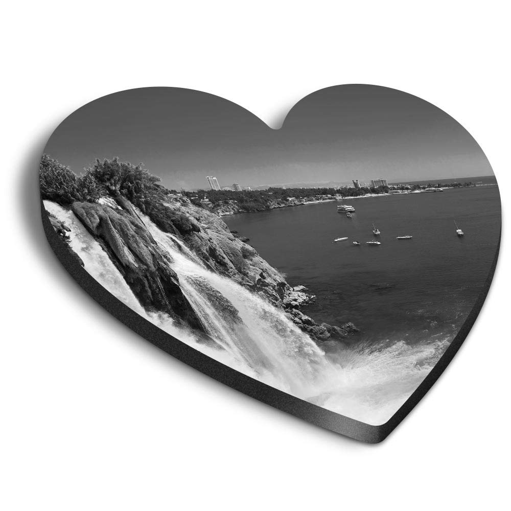 1 x Heart MDF Magnets - Waterfall Duden Antalya Turkey Ocean 43747