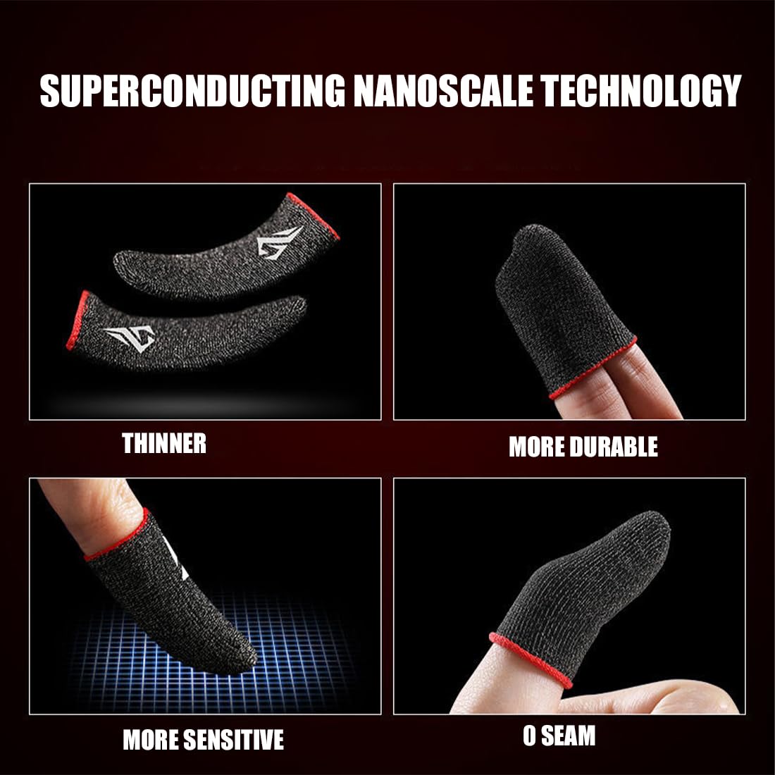 6 Pezzi Pubg Mobile Game Finger Sleeve Finger Sleeve Per Giochi Professionale Touch Screen Thumb Sleeve Traspirante Anti-Sudore Alta Sensibilità Per Giochi