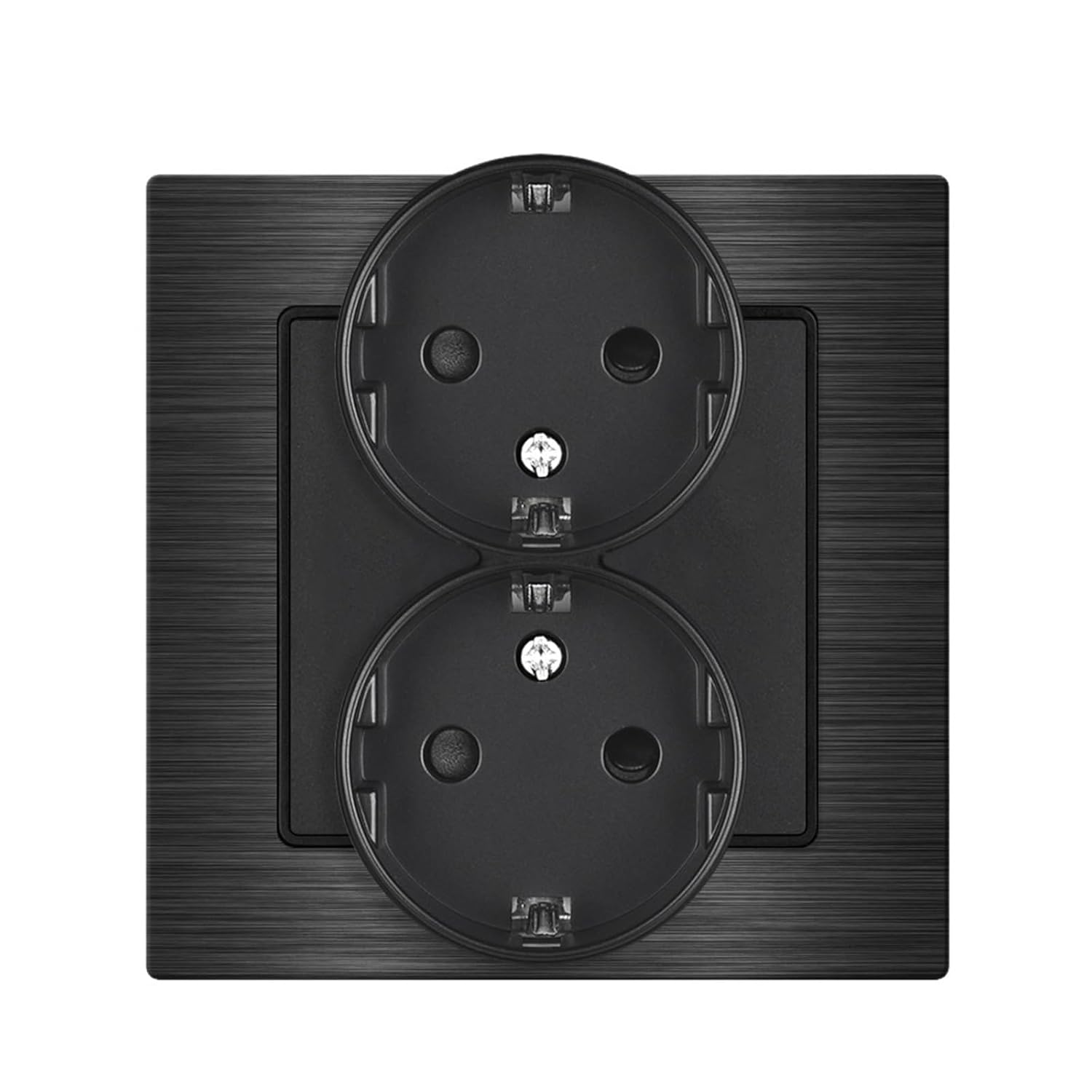 EU RU Electrical Outlet with USB Type-c and Switch, Aluminum Alloy Panel Wall Socket with Dustproof Cover(82 Double Double)