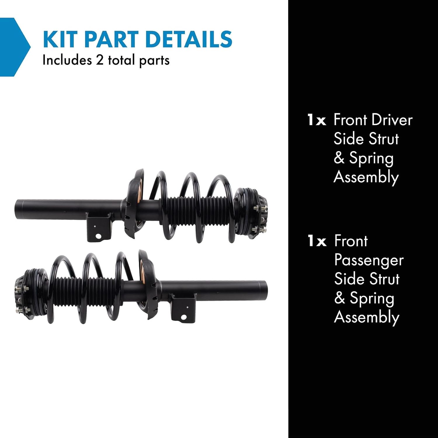 TRQ Front Driver and Passenger Side Strut and Spring Assembly Set Pre-Assembled Compatible with 16–20 Buick Envision