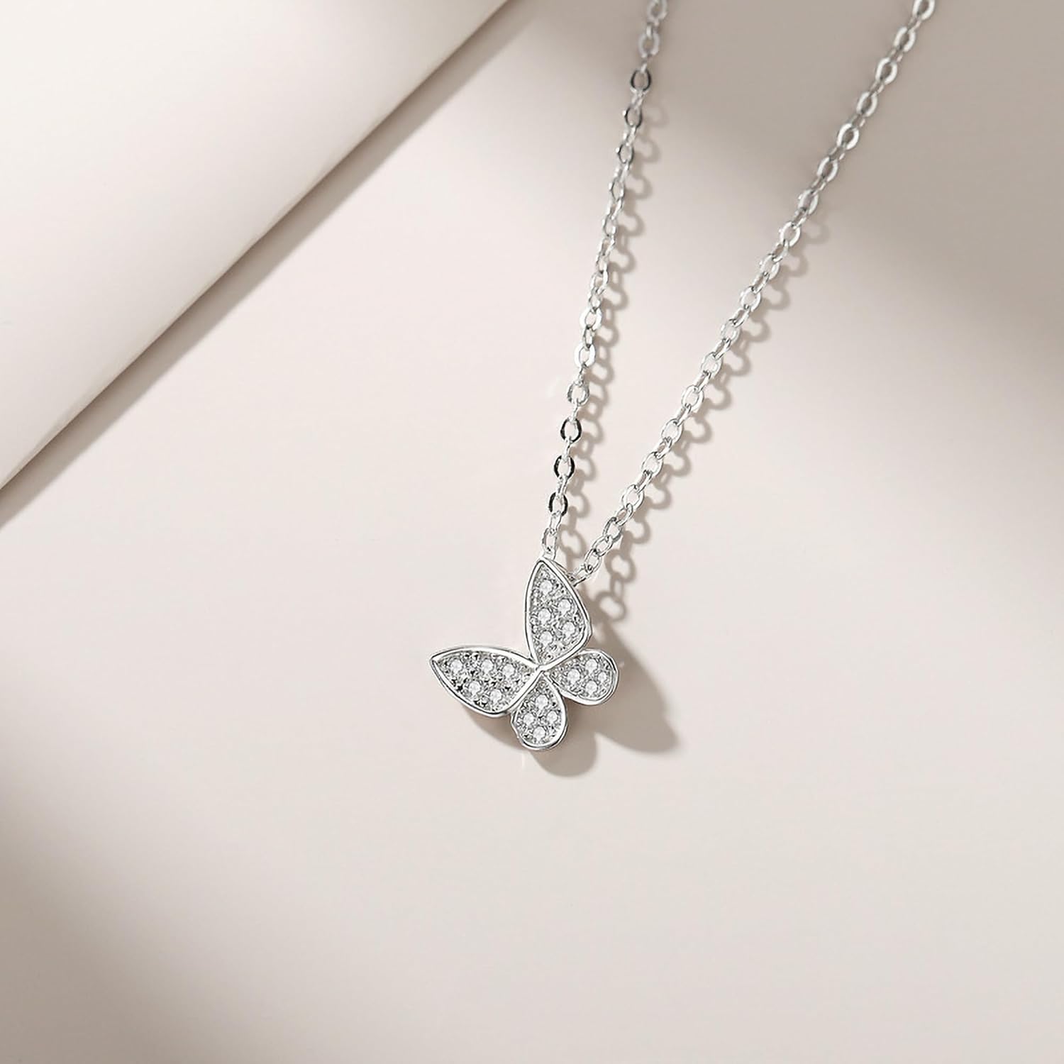 SUYACS 14K Gold Plated Butterfly Necklaces for Women 925 Sterling Silver Cute Butterfly CZ Pendant Necklace Dainty Insect Animal Charm Chain Necklace Jewelry Birthday Gifts for Mom Daughter - Image 6