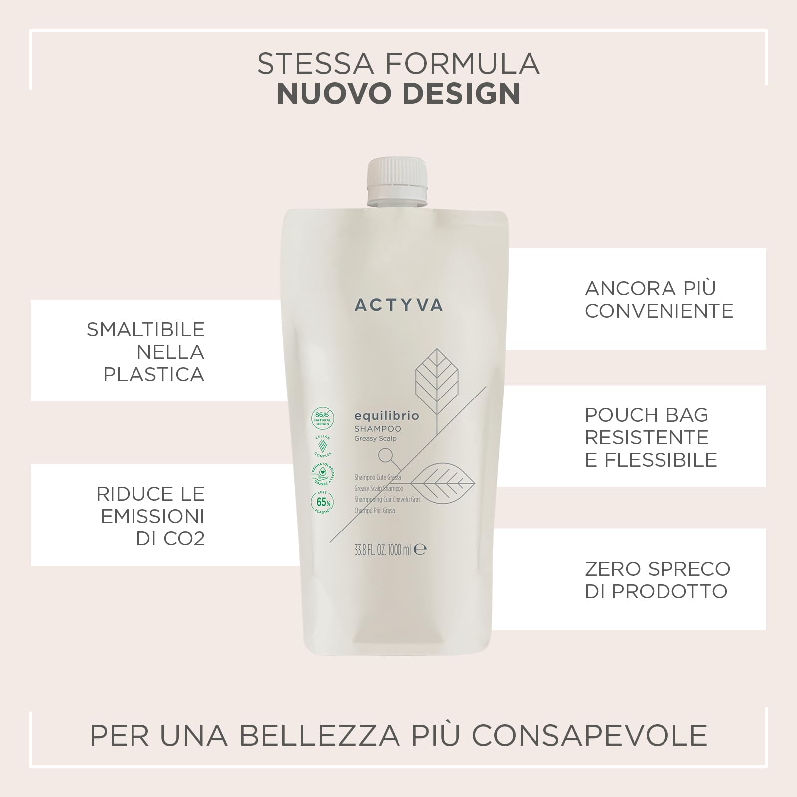 Actyva Szampon balansujący, regulujący sebum, do skóry tłustej, kwiatów lotosu i aloesu, 1000 ml