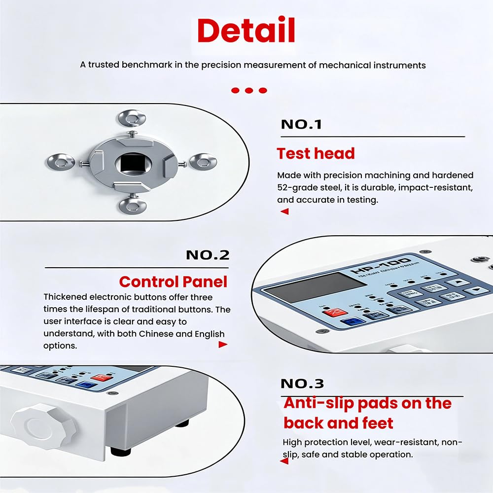 Tester digitale per contatore di coppia per tappi di bottiglia, morsetto regolabile da 10 a 160 mm, strumento di precisione con display multi-unità per controllo qualità