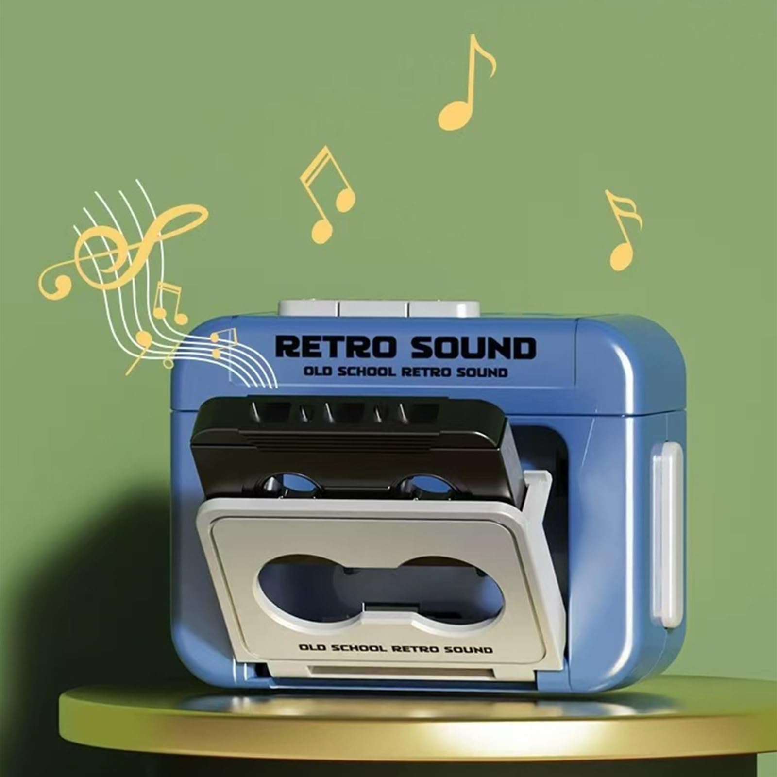 Mini Retro Cassette Tape Deck Keychain, Plays Tapes and Music, Creative Tape Recorder Charm(Red,2pcs)