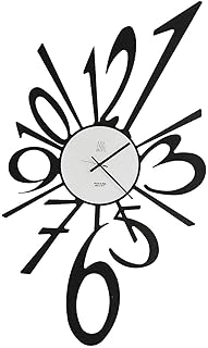 Arti & Mestieri Big-Big Bang - Orologio da Parete di Design 100% Made in Italy - in Ferro, 62 x 110 cm - Nero Goffrato