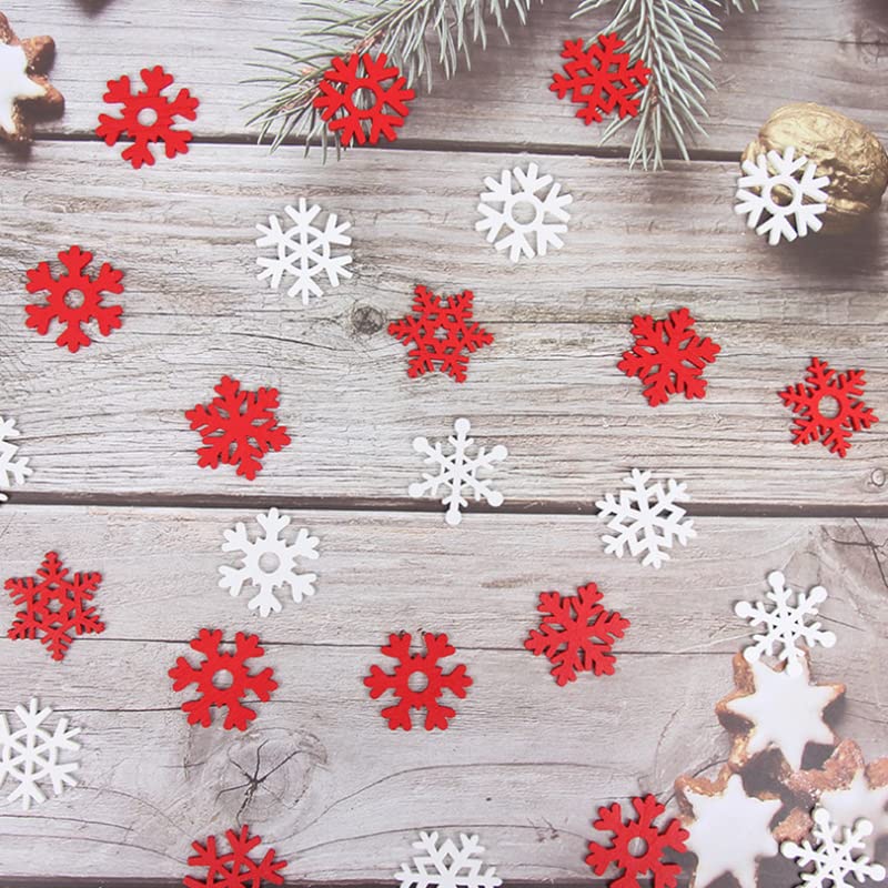 Amosfun 72Pcs Fiocchi di Neve in Legno Ornamenti in Legno Non