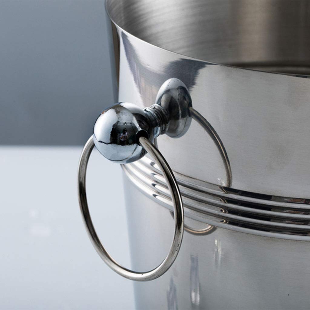Ice Bucket Edelstahl EIS Eimer Tragbarer Eiskübel Hotel Wein Eimer Champagner Eimer Getränk Eimer Party Aktivitäten und Camping Geschirr sektkühler eiseimer (Color : B)