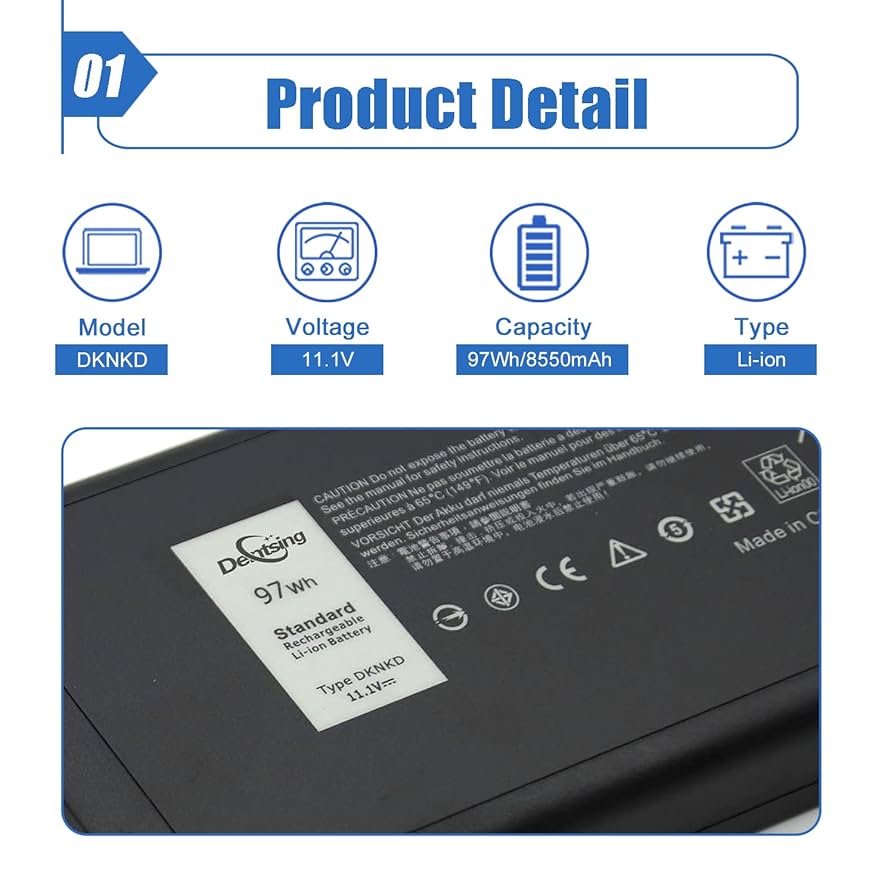 DELL - 太郎 Amazon.com: Dentsing DKNKD (11.1V 97Wh/8550mAh) X8VWF Laptop