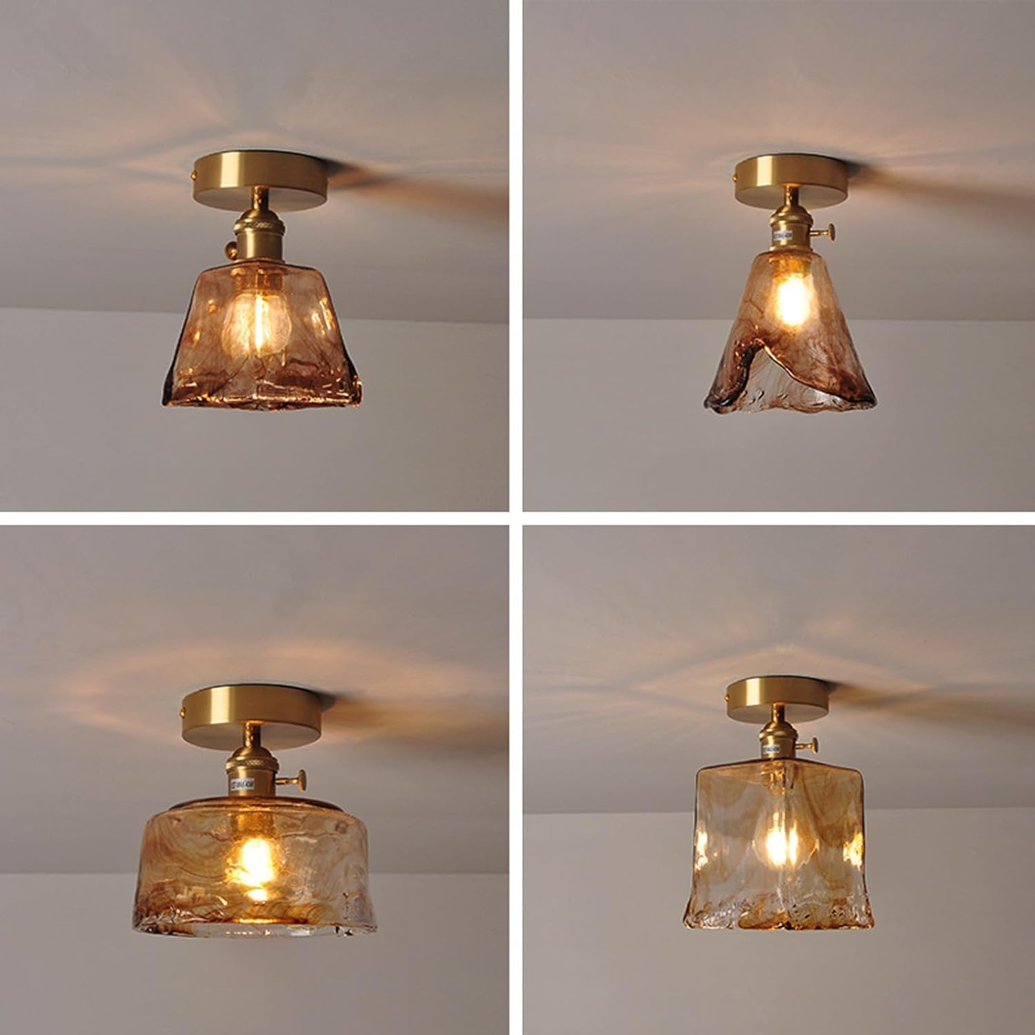 Lampa sufitowa do przedpokoju, balkonu, małej lampy na werandzie, vintage, okrągła, szklana lampa sufitowa do montażu podtynkowego, mini lampy sufitowe, E26 kuchnia, łazienka, wejś