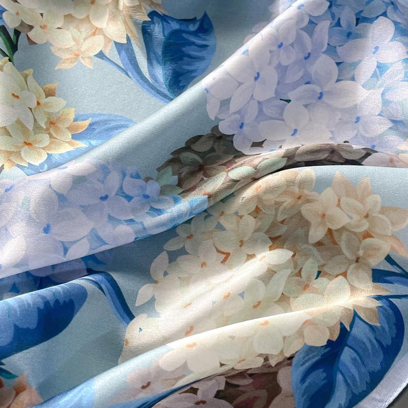 MEISEE 100% Pure Mulberry Silk Scarf 21" Square Scarf Neckerchief Headscarf Breathable Lightweight for Women Gift Packed - Image 3