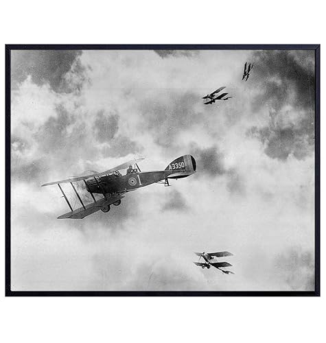 WW1 Airplane - Aviation Gifts - US Air Force - Veteran Gifts - World War 1 Planes - Vintage Pictures - Historic Photos - Patriotic Wall Art Decor -