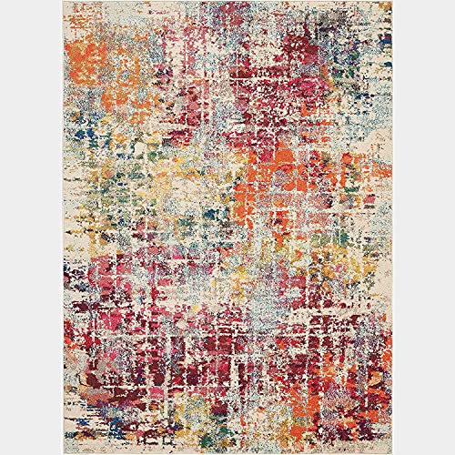 Tapis de salon moderne multicolore antidérapant 160x180 cm - 3