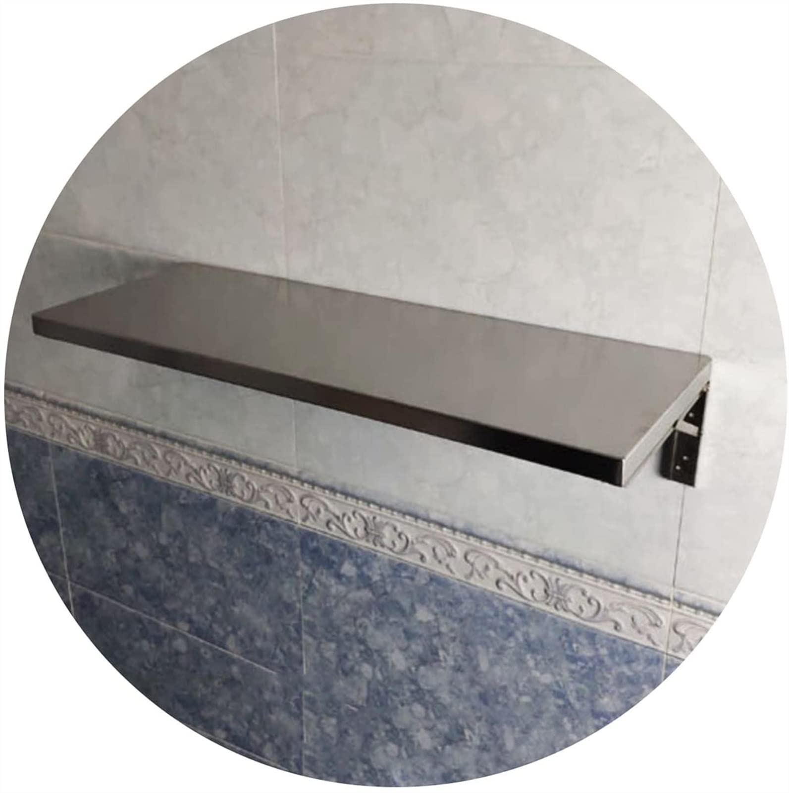 Table murale rabattable inox 30x60cm pour gain de place domestique