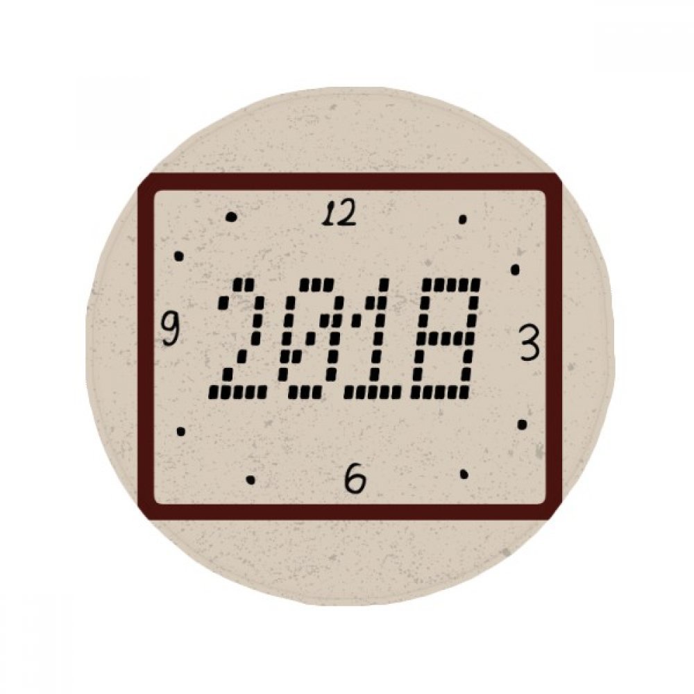 Tapis de propreté rond pour porte et entrée motif horloge 60X60cm