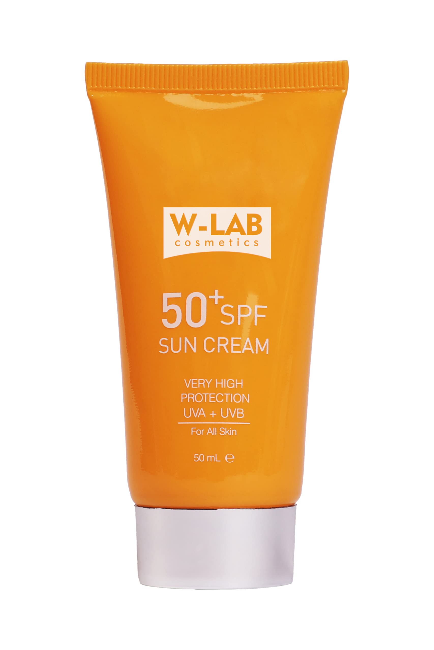 W-LAB COSMETICS 50+ SPF UVA + UVB SUNSCREEN SUN PROTECTION FACE CREAM w Hyaluronic Acid + Collagen + Centella Asiatica Extract | Very High Proctection - For all skin types