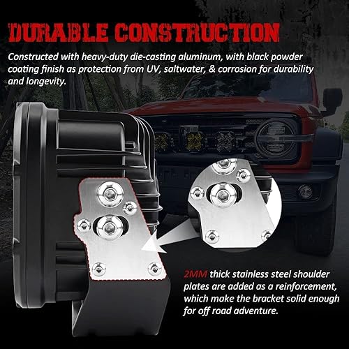 Miniatura 4 de Luces ámbar para todo terreno, luz LED de zanja de 4.6 pulgadas con luz de conducción ámbar DRL de 140 W con conector DT compatible con Jeep