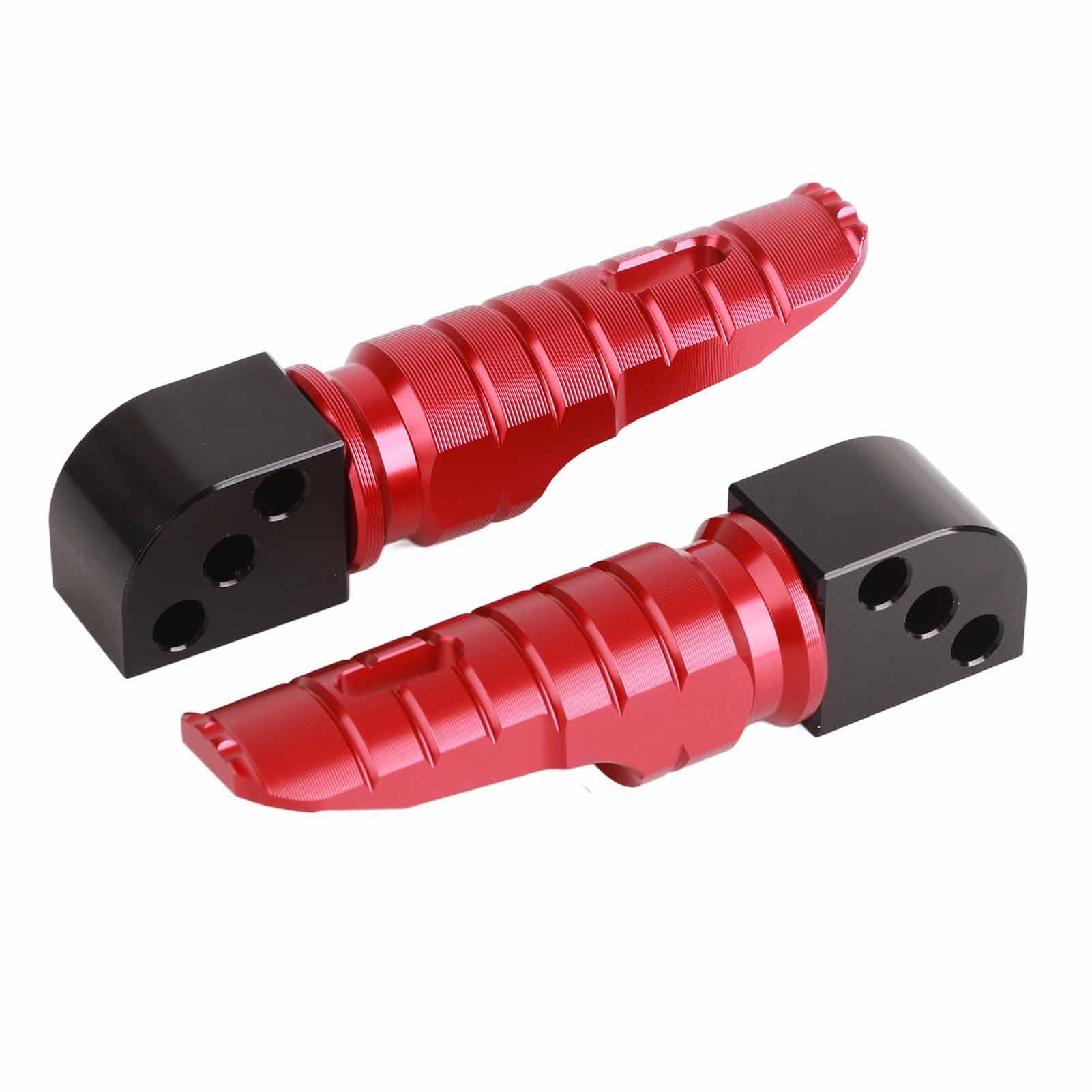Pedane Posteriori, Pedali di Ricambio in Lega di Alluminio Anodizzato per Moto, con Superficie Antiscivolo, Adatti per Z800 Z650 Z900 Z1000SX 250 300 400 650 (rosso)