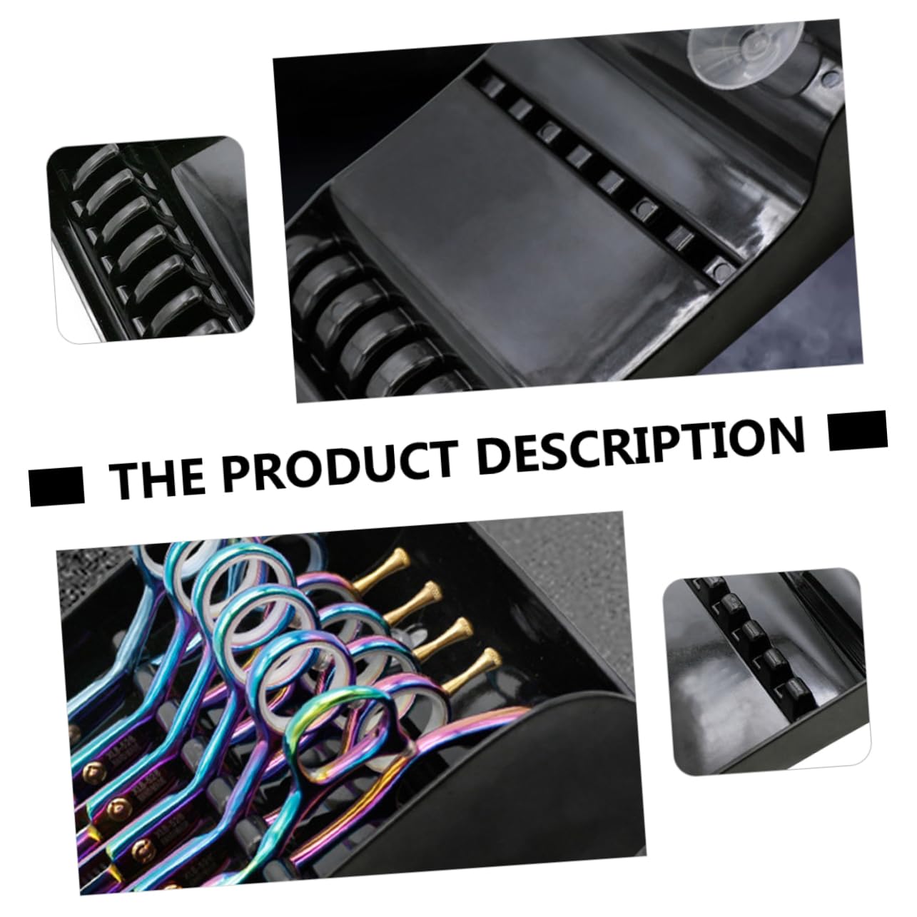 Ipetboom Professional Hair Scissors Organizer Rack Durable Hair Salon Shears Holder with Independent Compartments for for Barbers and Hairdressers