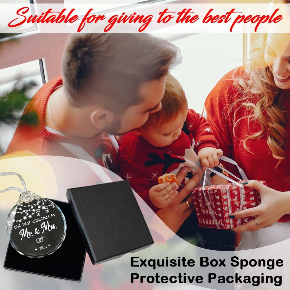 Our First Christmas as Mr. & Mrs. Married Ornaments 2025 Gifts for Couple, 1st Christmas as Mr Mrs Wedding Ornament, Newlywed Bridal Shower Gift, Unique Wedding Ornaments - Image 5