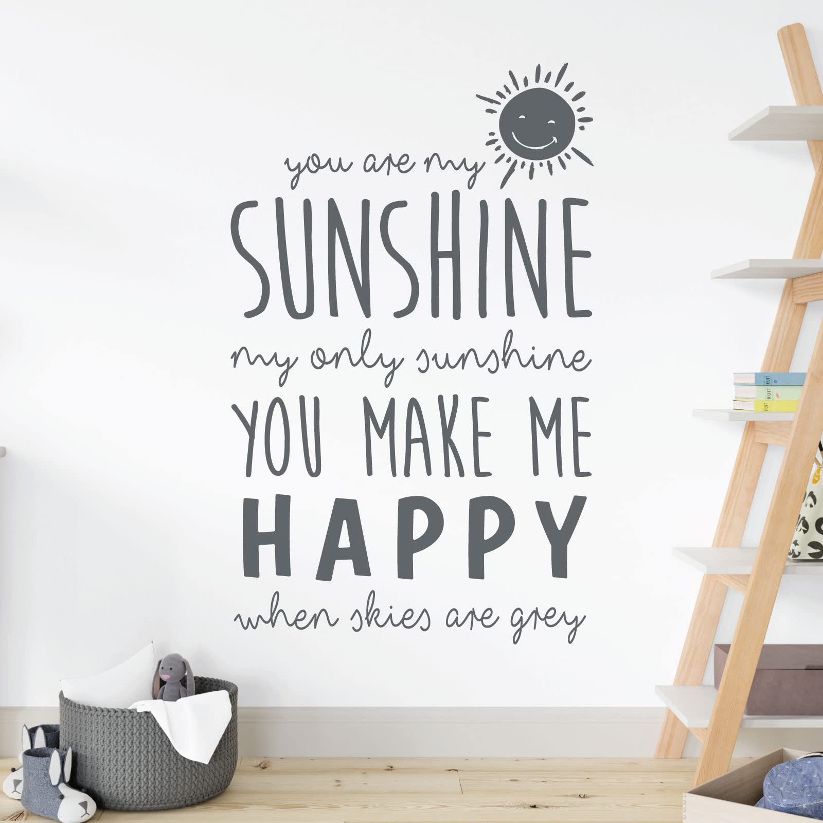 You are My Sunshine, My Only Sunshine - Nursery Decal Wall Sticker [Small] [Dark Grey]